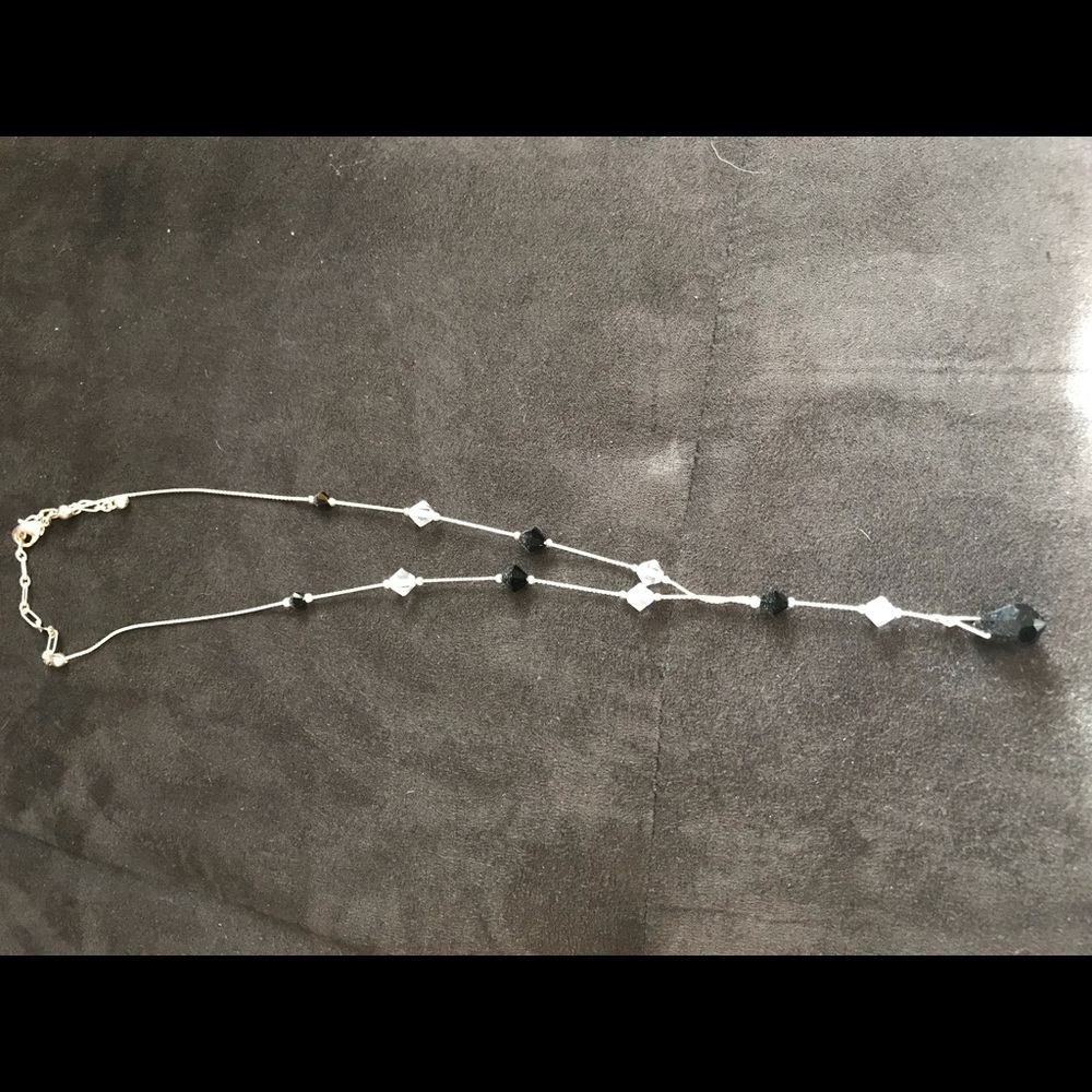 Black and white crystal necklace